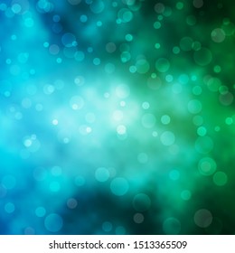 Light Blue, Green vector template with circles. Abstract illustration with colorful spots in nature style. Design for posters, banners.