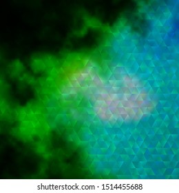 Light Blue, Green vector template with crystals, triangles. Decorative design in abstract style with triangles. Design for your promotions.