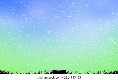 Light Blue, Green vector template with space stars. Shining colored illustration with bright astronomical stars. Pattern for astrology websites.