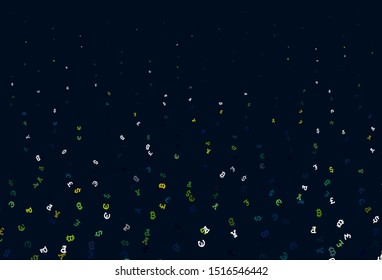 Light Blue, Green vector template with currency. Blurred design in simple style with symbols of currency. Design for business advert of economic, wealth.