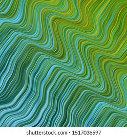 Light Blue, Green vector template with wry lines. Gradient illustration in simple style with bows. Pattern for websites, landing pages.