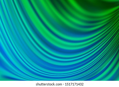 Light Blue, Green vector template with lines, ovals. A sample with blurred bubble shapes. Brand new design for your ads, poster, banner.
