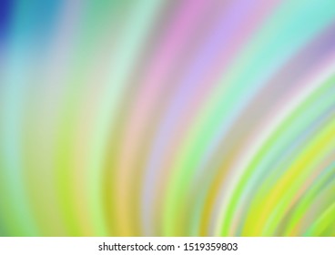 Light Blue, Green vector template with bent ribbons. Shining illustration, which consist of blurred lines, circles. Textured wave pattern for backgrounds.