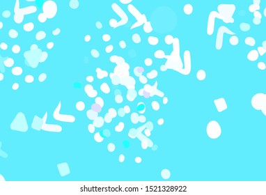 Light Blue, Green vector template with chaotic shapes. Decorative design in abstract style with random forms. Elegant design for wallpapers.
