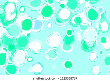 Light Blue, Green vector template with circles. Blurred bubbles on abstract background with colorful gradient. Design for poster, banner of websites.