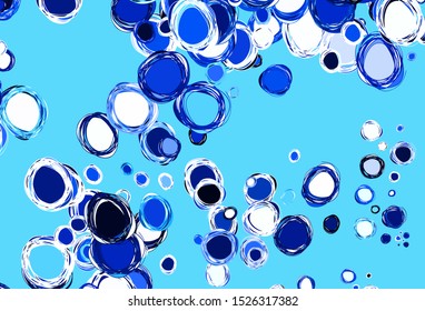 Light Blue, Green vector template with circles. Glitter abstract illustration with blurred drops of rain. Pattern for ads, leaflets.
