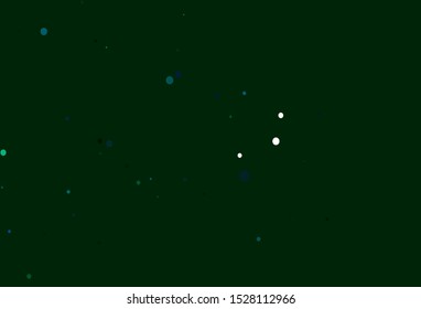 Light Blue, Green vector template with circles. Glitter abstract illustration with blurred drops of rain. Template for your brand book.
