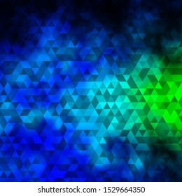 Light Blue, Green vector template with crystals, triangles. Abstract gradient illustration with triangles. Pattern for websites.