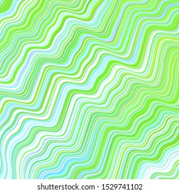 Light Blue, Green vector template with curved lines. Shining colorful illustration in simple style. A completely new design for your business.
