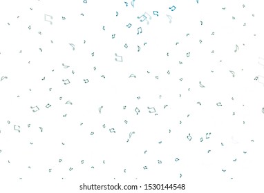 Light Blue, Green vector template with musical symbols. Modern abstract illustration with melody keys. Pattern for websites of musitians.