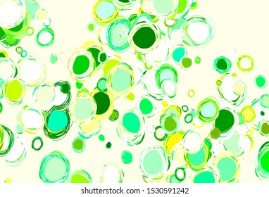 Light Blue, Green vector template with circles. Glitter abstract illustration with blurred drops of rain. Pattern for ads, leaflets.