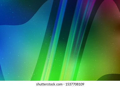 Light Blue, Green vector template with space stars. Blurred decorative design in simple style with galaxy stars. Pattern for astronomy websites.