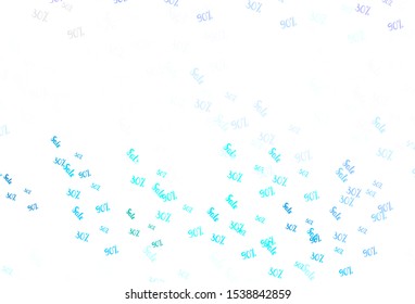 Light Blue, Green vector template with 30, 50, 90% selling. Illustration with signs of sales on abstract template. Backdrop for super sales on Black Friday.