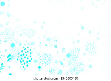 Light Blue, Green vector template with chaotic shapes. Decorative design in abstract style with random forms. Best smart design for your business.