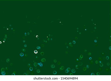 Light Blue, Green vector template with circles. Illustration with set of shining colorful abstract circles. Design for posters, banners.