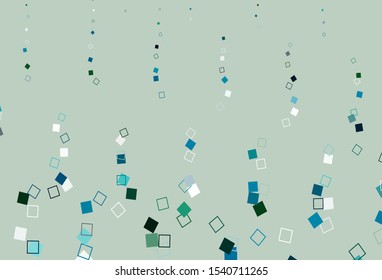 Light Blue, Green vector template with square style. Abstract gradient illustration with rectangles. Pattern for websites, landing pages.