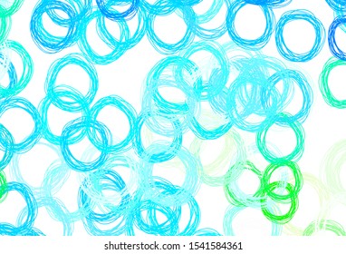 Light Blue, Green vector template with circles. Blurred bubbles on abstract background with colorful gradient. Pattern for textures of wallpapers.