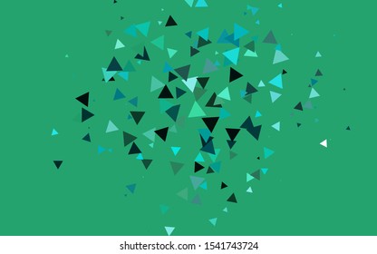 Light Blue, Green vector template with crystals, triangles. Beautiful illustration with triangles in nature style. Template for wallpapers.
