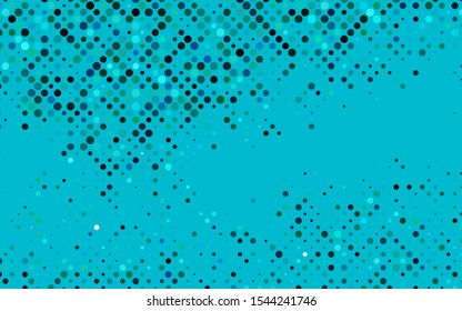 Light Blue, Green vector template with circles. Illustration with set of shining colorful abstract circles. Pattern of water, rain drops.