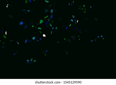 Light Blue, Green vector template with memphis shapes. Decorative design in abstract style with random forms. Modern design for your business card.