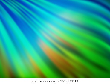Light Blue, Green vector template with lines, ovals. Shining crooked illustration in marble style. New composition for your brand book.