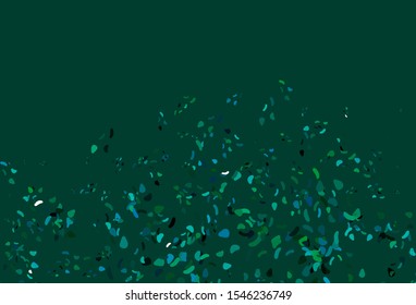 Light Blue, Green vector template with memphis shapes. Colorful chaotic forms with gradient in modern style. Elegant design for wallpapers.