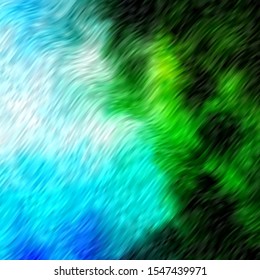Light Blue, Green vector template with wry lines. Illustration in halftone style with gradient curves. Design for your business promotion.