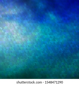 Light Blue, Green vector template with crystals, triangles. Glitter abstract illustration with triangular shapes. Pattern for commercials.