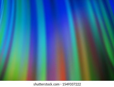 Light Blue, Green vector template with lines, ovals. Shining illustration, which consist of blurred lines, circles. New composition for your brand book.