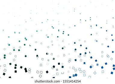 Light Blue, Green vector template with square style. Decorative design in abstract style with rectangles. Pattern for busines booklets, leaflets.