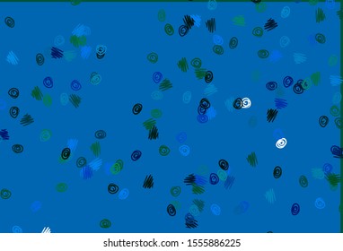 Light Blue, Green vector template with circles. Blurred bubbles on abstract background with colorful gradient. Design for posters, banners.