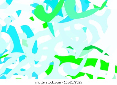 Light Blue, Green vector template with chaotic shapes. Illustration with colorful gradient shapes in abstract style. Elegant design for wallpapers.