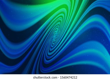 Light Blue, Green vector template with space stars. Space stars on blurred abstract background with gradient. Pattern for astronomy websites.