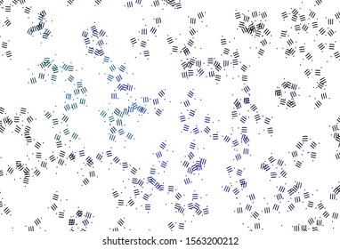 Light Blue, Green vector template with repeated sticks, dots. Blurred decorative design in simple style with lines. Pattern for ad, booklets, leaflets.