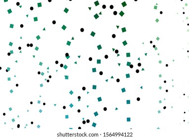 Light Blue, Green vector template with crystals, circles, squares. Abstract illustration with colorful dots, lines, cubes. Pattern for busines ad, booklets, leaflets