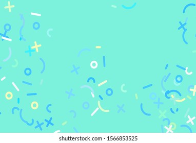 Light Blue, Green vector template with math simbols. Blurred design in simple style with collection of numerals. Template for landing page of typography.