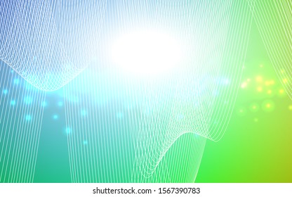 Light Blue, Green vector template with carnival confetti. Decorative shining illustration with ribbons on abstract template. New design for ad, poster, banner of your Party.