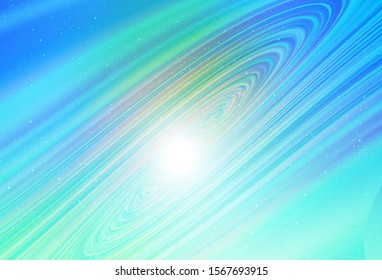 Light Blue, Green vector template with space stars. Blurred decorative design in simple style with galaxy stars. Best design for your ad, poster, banner.