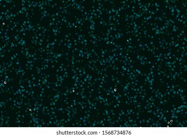 Light Blue, Green vector template with circles. Glitter abstract illustration with blurred drops of rain. Template for your brand book.
