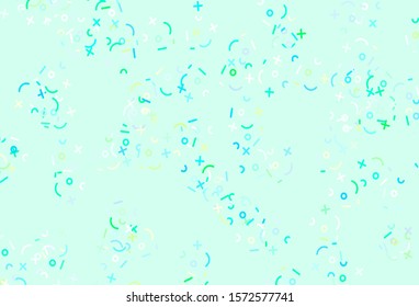 Light Blue, Green vector template with math simbols. Shining colorful illustration with isolated Digit signs. Smart design for university advert. Light Blue, Green vector template with math simbols. Shining colorful illustration with isolated Digit signs. Smart design for university advert.