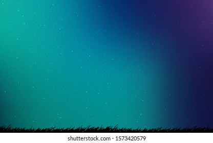 Light Blue, Green vector template with space stars. Space stars on blurred abstract background with gradient. Pattern for astronomy websites.
