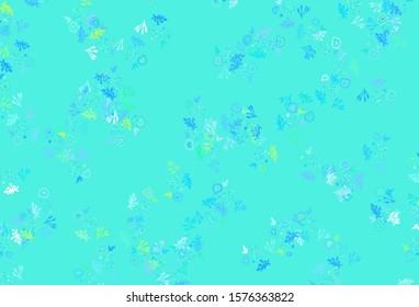 Light Blue, Green vector template with chaotic shapes. Colorful chaotic forms with gradient in modern style. Best smart design for your business.