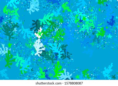 Light Blue, Green vector template with chaotic shapes. Simple colorful illustration with abstract gradient shapes. Best smart design for your business.