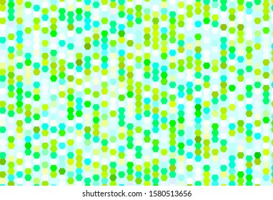 Light Blue, Green vector template in hexagonal style. Glitter abstract illustration in hexagonal style. Pattern for landing pages.
