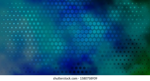 Light Blue, Green vector template with circles. Illustration with set of shining colorful abstract spheres. Pattern for business ads.