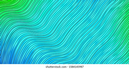 Light Blue, Green vector template with curves. Colorful illustration with curved lines. Pattern for booklets, leaflets.