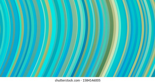 Light Blue, Green vector template with lines. Illustration in halftone style with gradient curves. Best design for your ad, poster, banner.