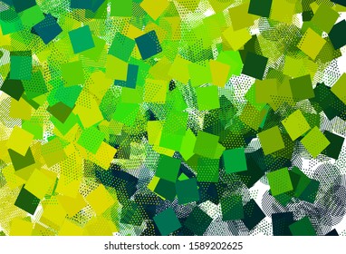 Light Blue, Green vector template with crystals, circles, squares. Circles, lines, rhombus with colorful gradient. Pattern for websites.