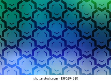 Light Blue, Green vector template with curved lines. A circumflex abstract illustration with gradient. A completely new template for your design.