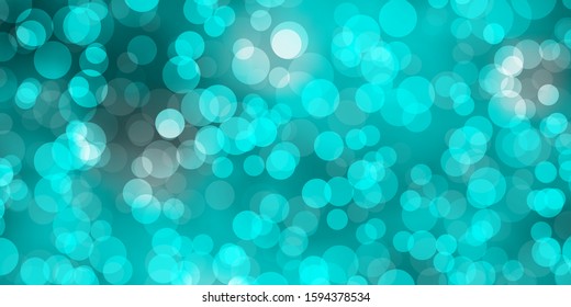 Light Blue, Green vector template with circles. Glitter abstract illustration with colorful drops. Pattern for booklets, leaflets.